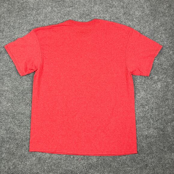 Disney Mickey Mouse T-Shirt Mens XL Red Holiday Graphic Tee Christmas Santa - Picture 6 of 7